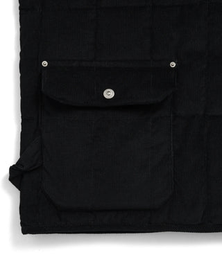 WORK V NECK BUTTON CORDUROY×DOWN VEST