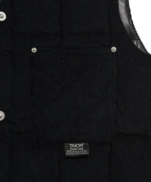 WORK V NECK BUTTON CORDUROY×DOWN VEST