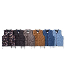 UNISEX MILITARY ZIP V NECK DOWN VEST (Hard Shell)