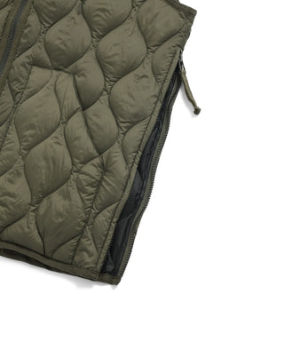 MILITARY HI NECK W-ZIP DOWN VEST （SOFT SHELL）