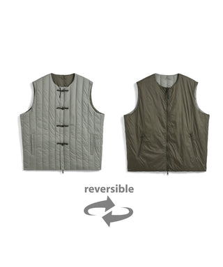 REVERSIBLE CHINA BUTTON INNER DOWN VEST