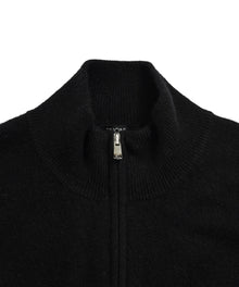 100% CASHMERE FULL-ZIP HIGH-NECK SWEATER