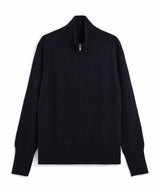 100% CASHMERE FULL-ZIP HIGH-NECK SWEATER