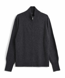 100% CASHMERE FULL-ZIP HIGH-NECK SWEATER