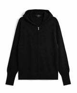100% CASHMERE FULL-ZIP HOODED SWEATER