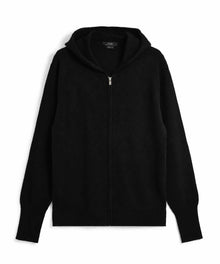 100% CASHMERE FULL-ZIP HOODED SWEATER