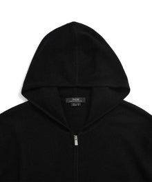 100% CASHMERE FULL-ZIP HOODED SWEATER