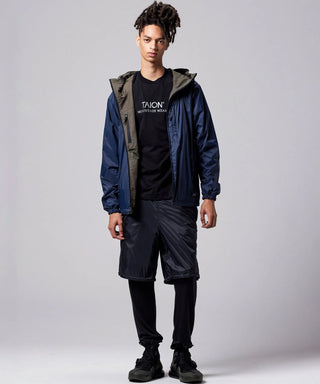 DARK OLIVE×DARK NAVY（back side）／Model Height 181cm／Wearing Size M