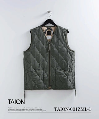 UNISEX MILITARY ZIP V NECK DOWN VEST