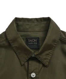 NON DOWN MILITARY BUTTON SLIT SHIRTS <HALF SLEEVE>