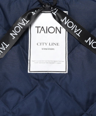 City Piping Collar Long Down Coat