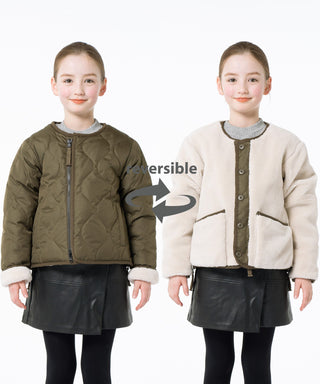 D.OLIVE×CREAM／Model Height 135cm／Wearing Size 140