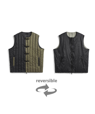 REVERSIBLE CHINA BUTTON INNER DOWN VEST